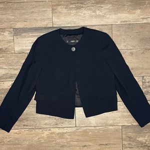 Mango Basics - Long Sleeve Cropped Blazer with Button - Size Small